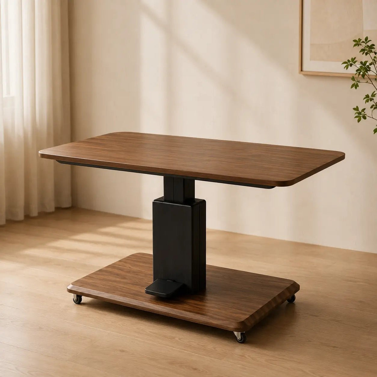 AeroLift Solid Wood Height-Adjustable Coffee TableWinSpaces
