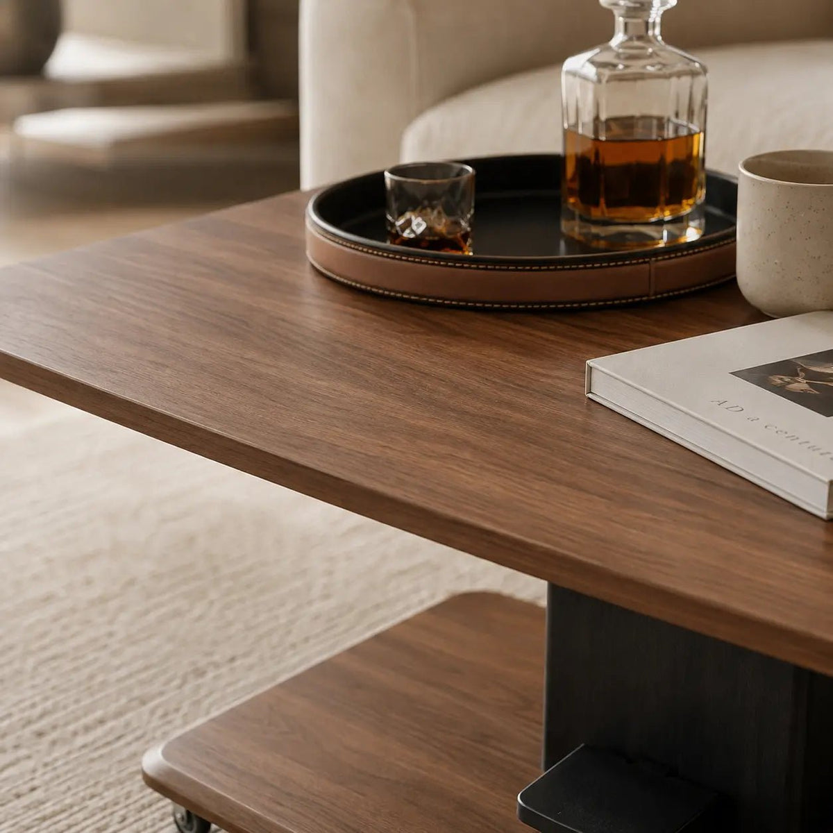 AeroLift Solid Wood Height-Adjustable Coffee TableWinSpaces