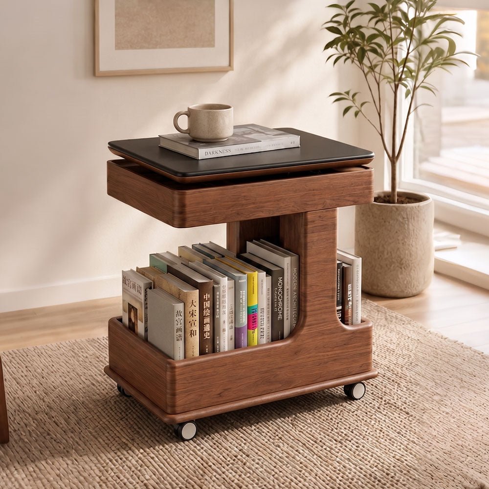 Arden Red Walnut Mobile Side TableWinSpaces
