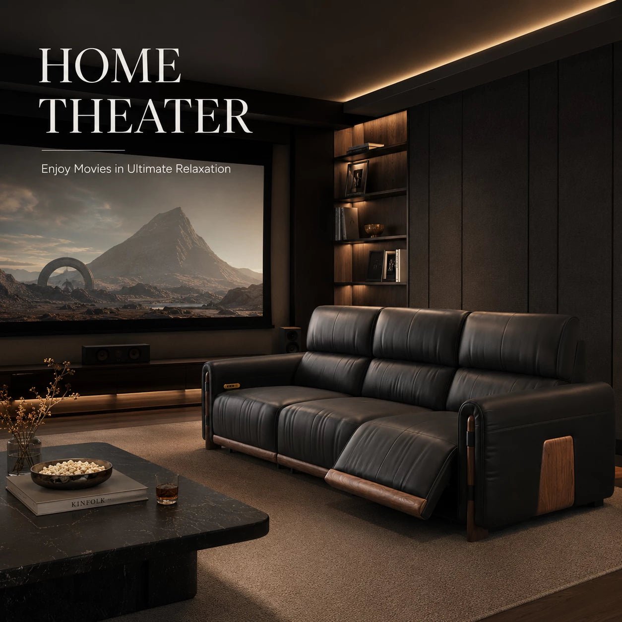 Aurelius Modern Leather Sofa, product view 3 by WinSpaces