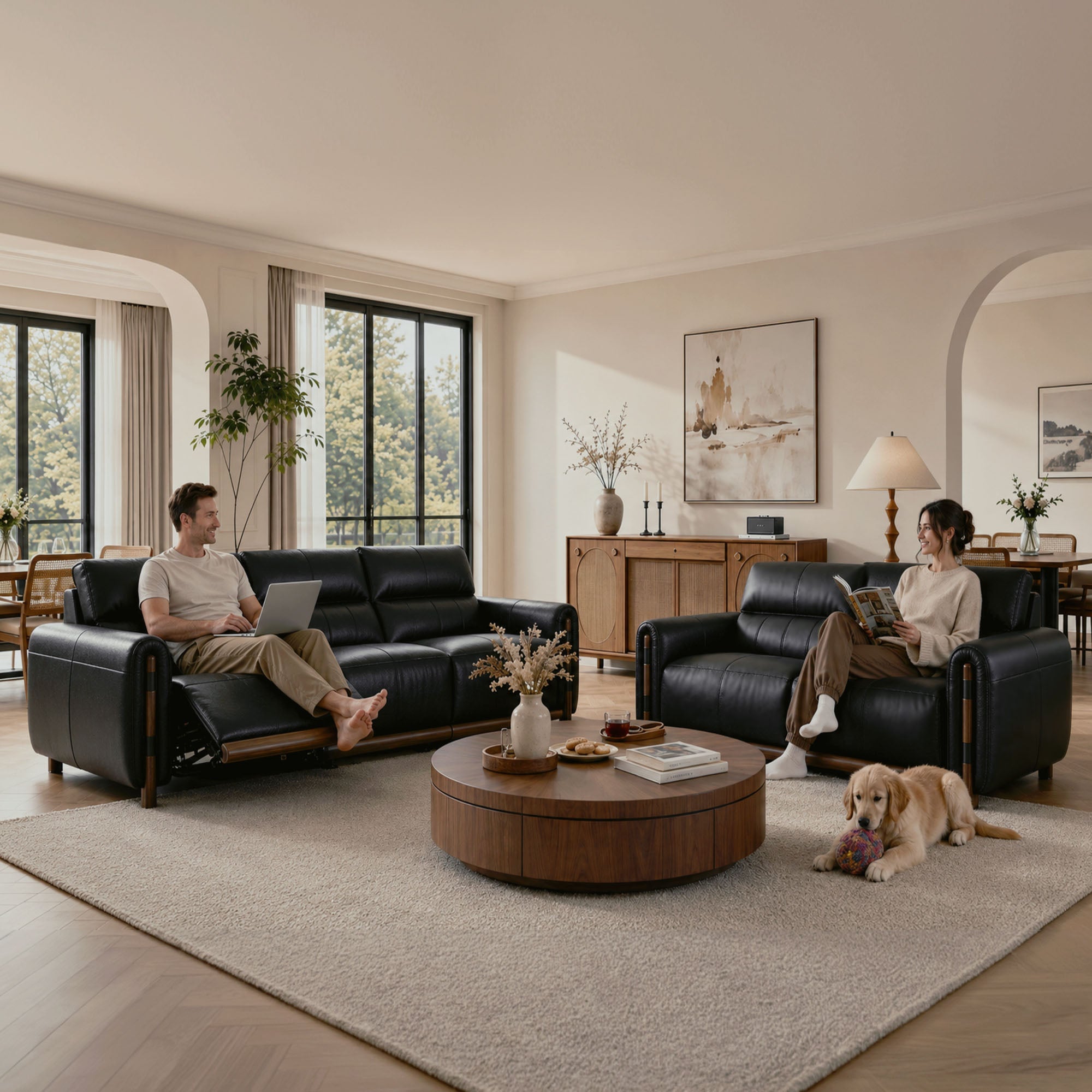 Aurelius Modern Leather Sofa, product view 5 by WinSpaces