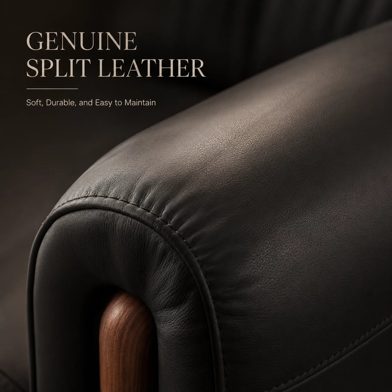 Aurelius Modern Leather Sofa, product view 14 by WinSpaces