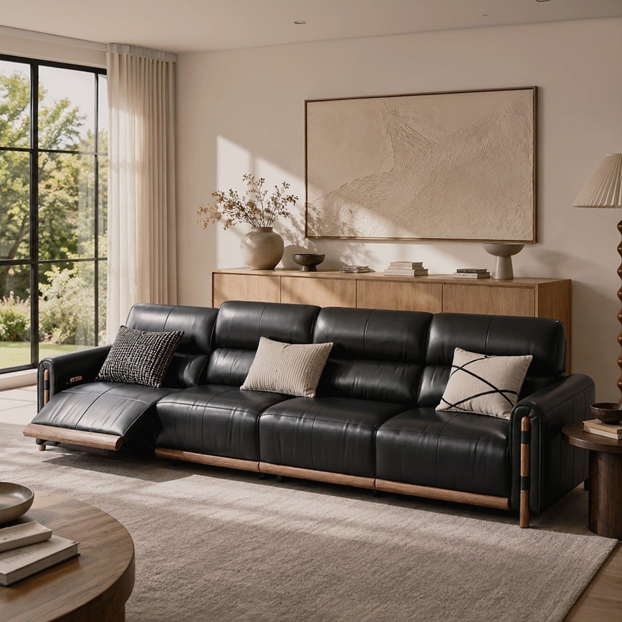 Aurelius Modern Leather Sofa, product view 16 by WinSpaces