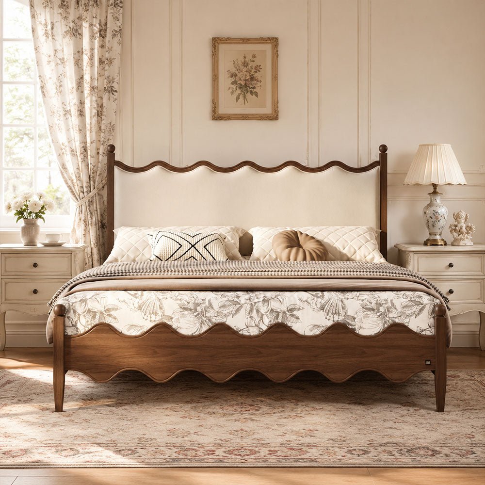 Aveline Scalloped Upholstered Bed, product view 3 by WinSpaces