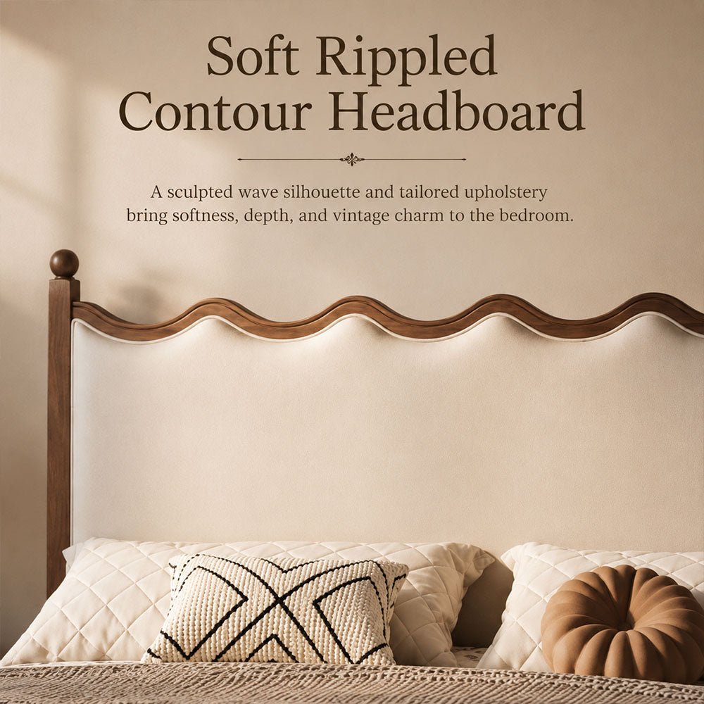 Aveline Scalloped Upholstered Bed, product view 10 by WinSpaces