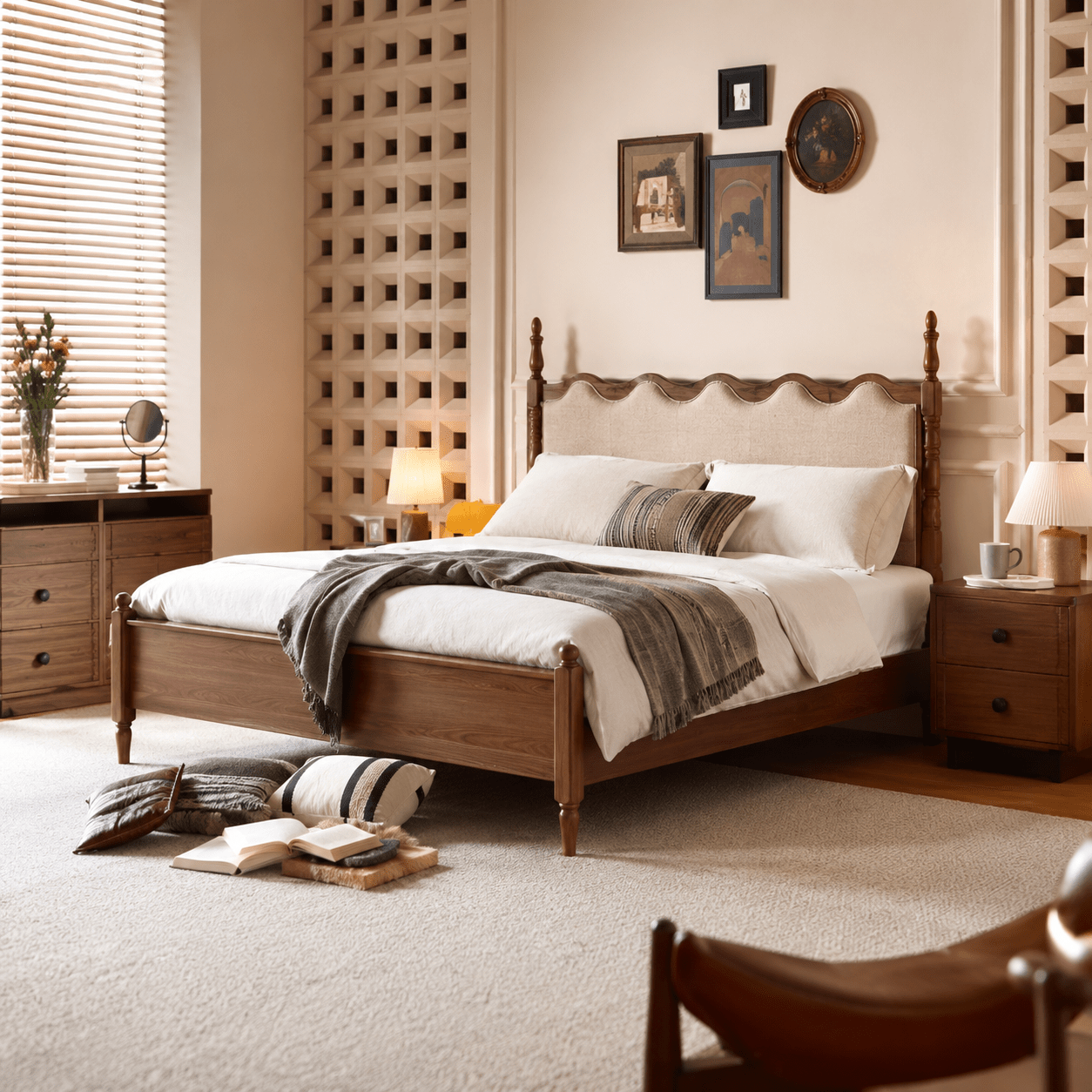 Aveline Solid Ash Wood Upholstered Bed by WinSpaces