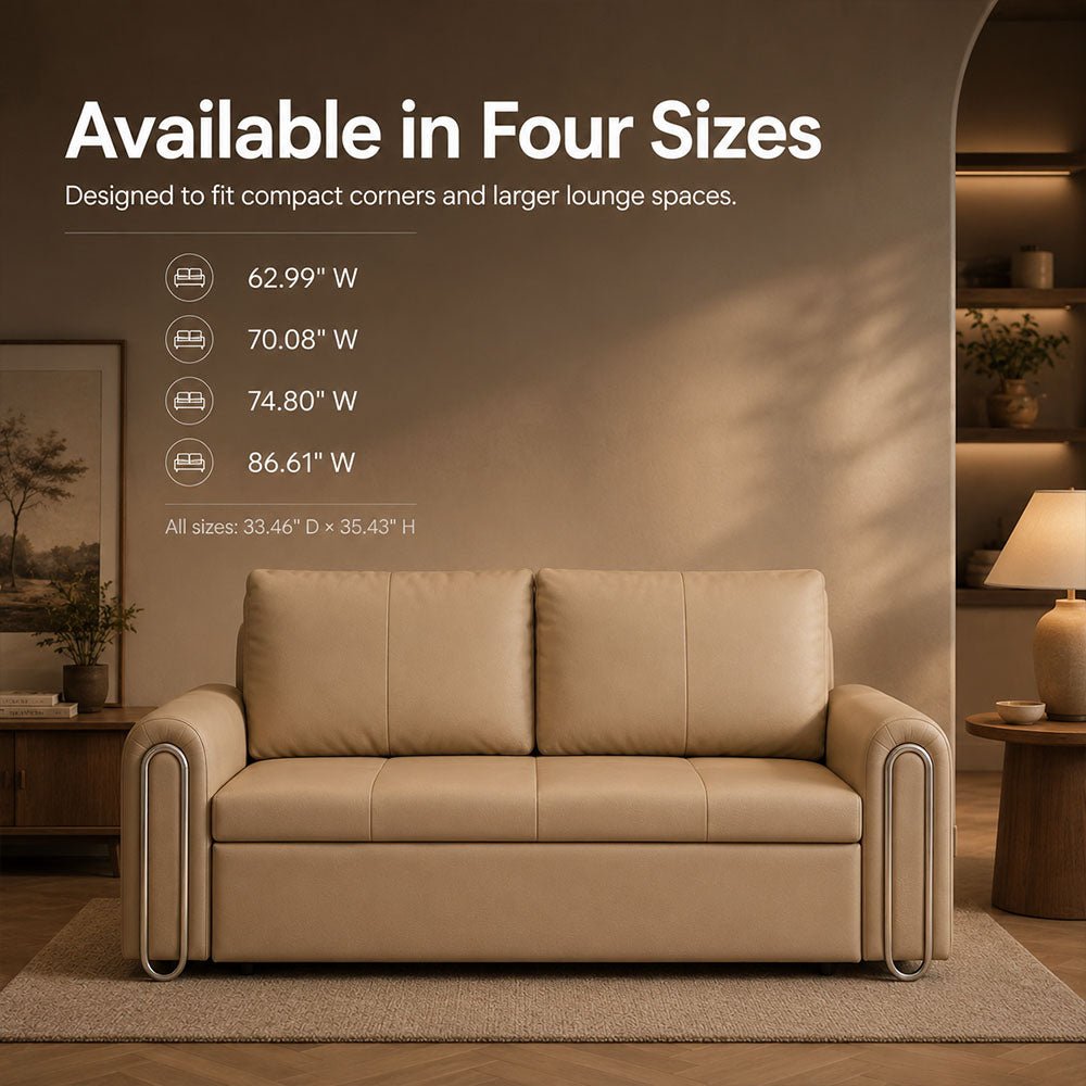 Elara Pet-Friendly Leather Sofa Bed, product view 5 by WinSpaces