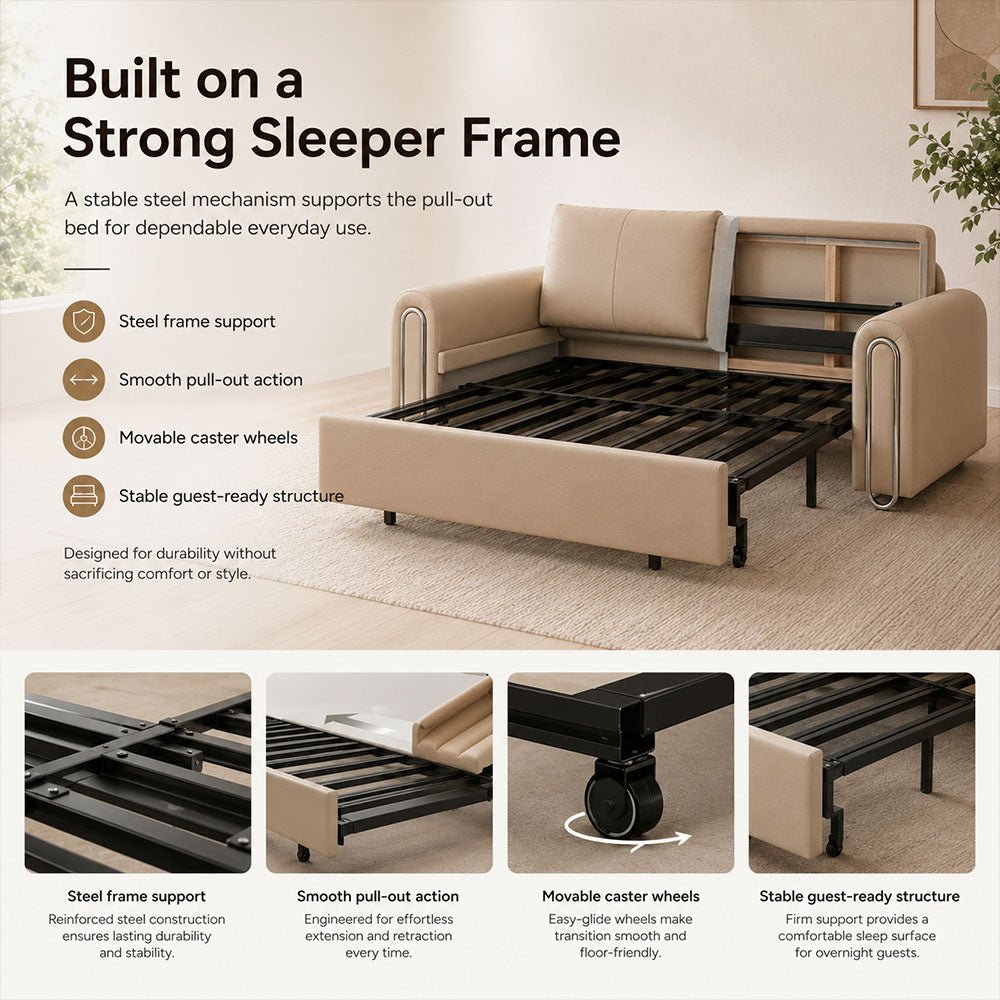 Elara Pet-Friendly Leather Sofa Bed, product view 18 by WinSpaces