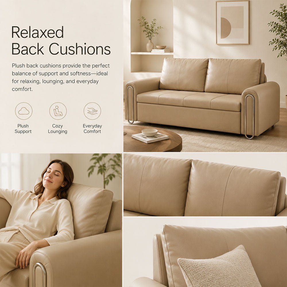 Elara Pet-Friendly Leather Sofa Bed, product view 20 by WinSpaces