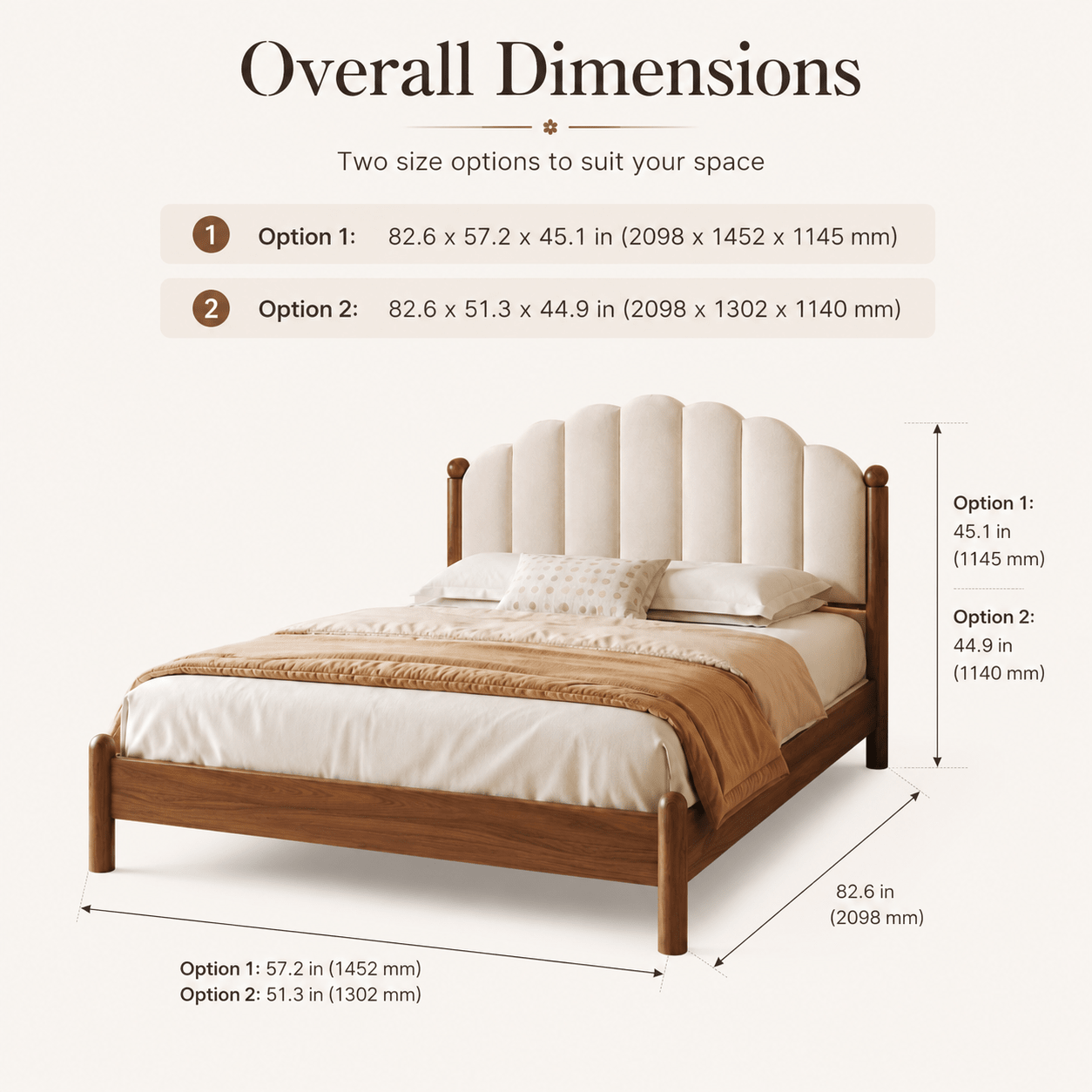 Elowen Kids Upholstered Walnut Wood Bed, product view 4 by WinSpaces