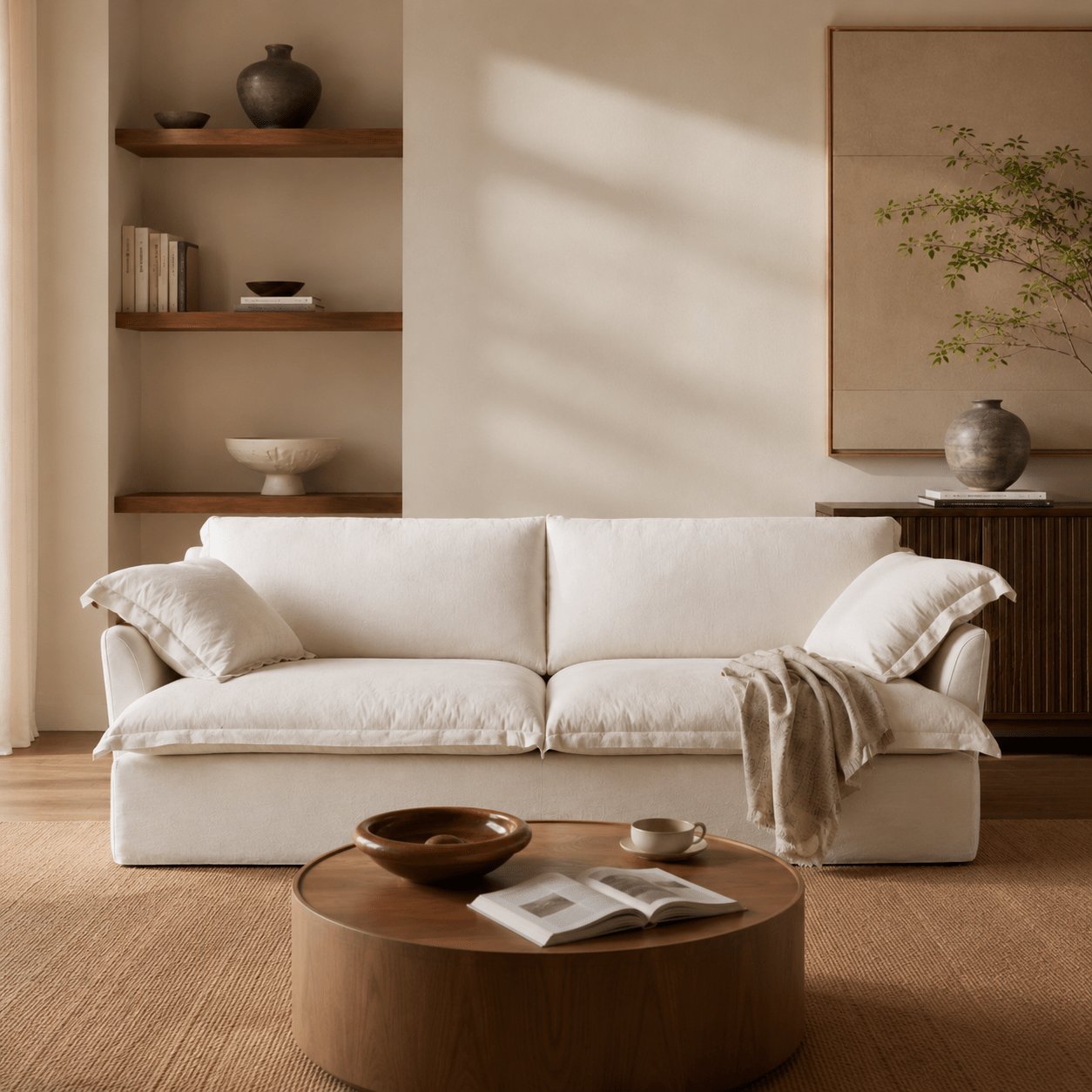 Lunara Cloud Linen Sofa by WinSpaces