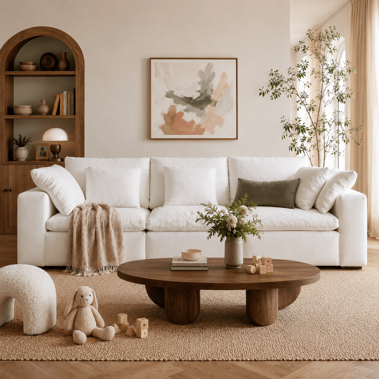 Lunora Modular Linen Fabric Sofa by WinSpaces