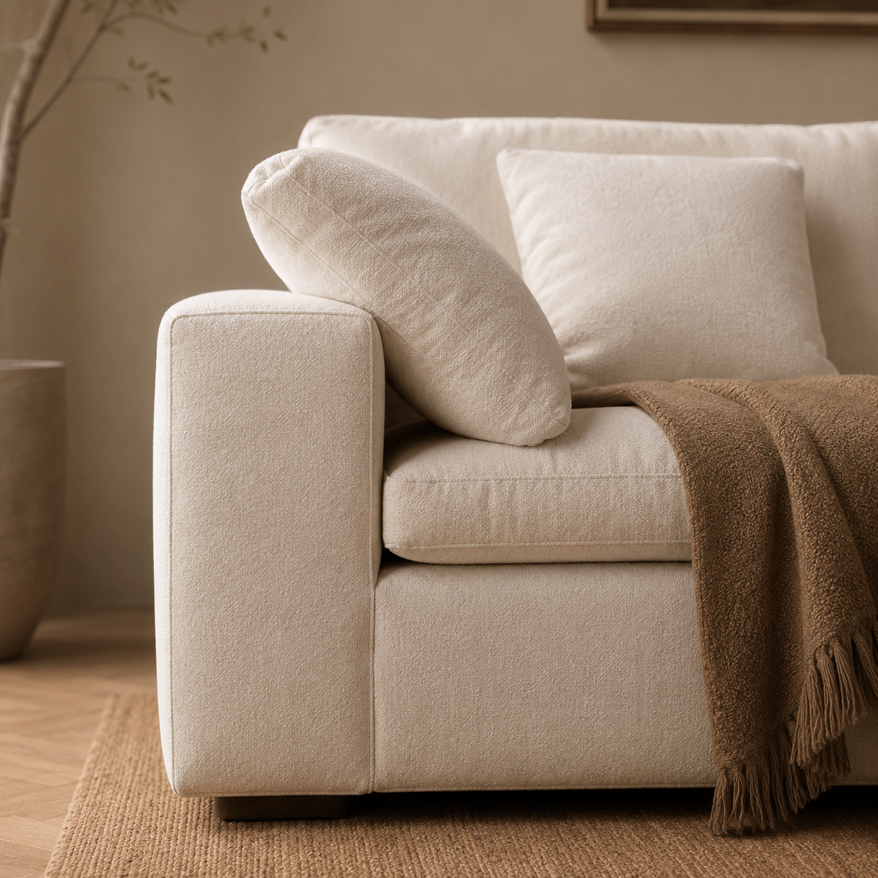 Lunora Modular Linen Fabric Sofa, product view 11 by WinSpaces