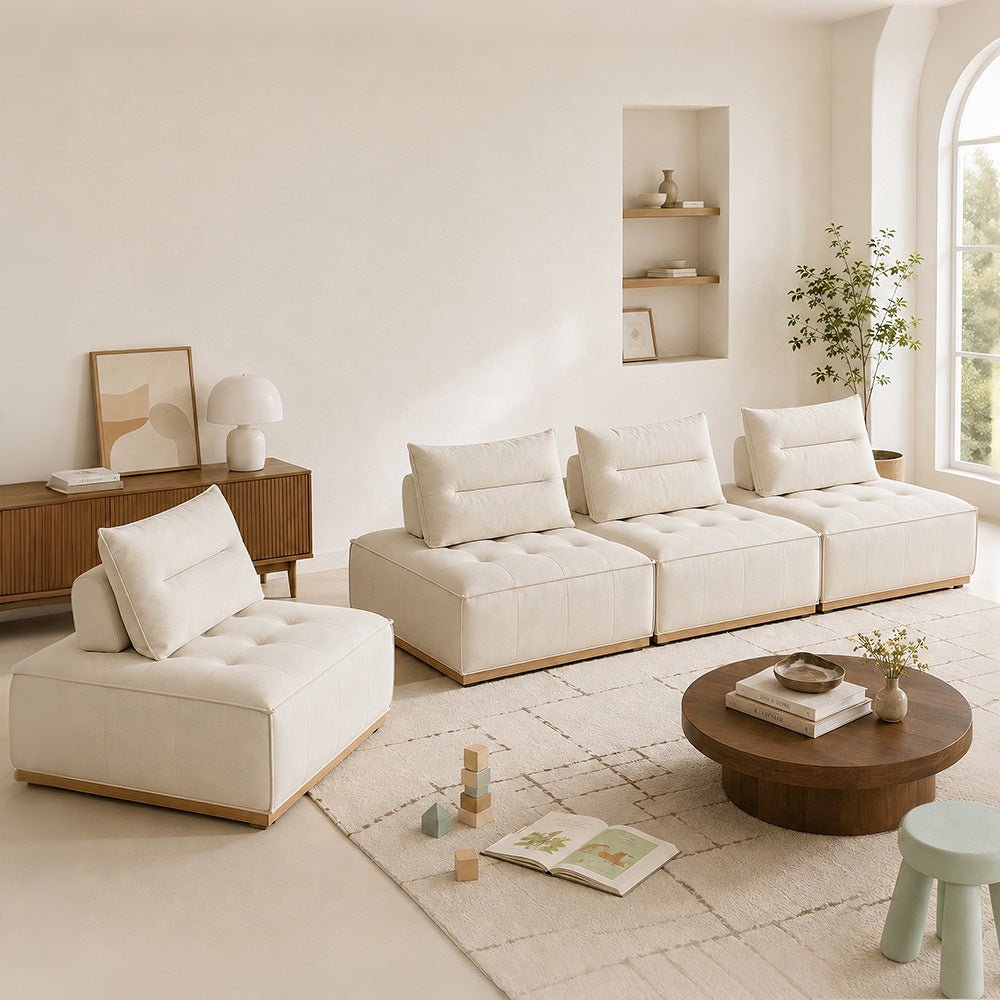 Maren Nubuck Leather Modular Sofa by WinSpaces