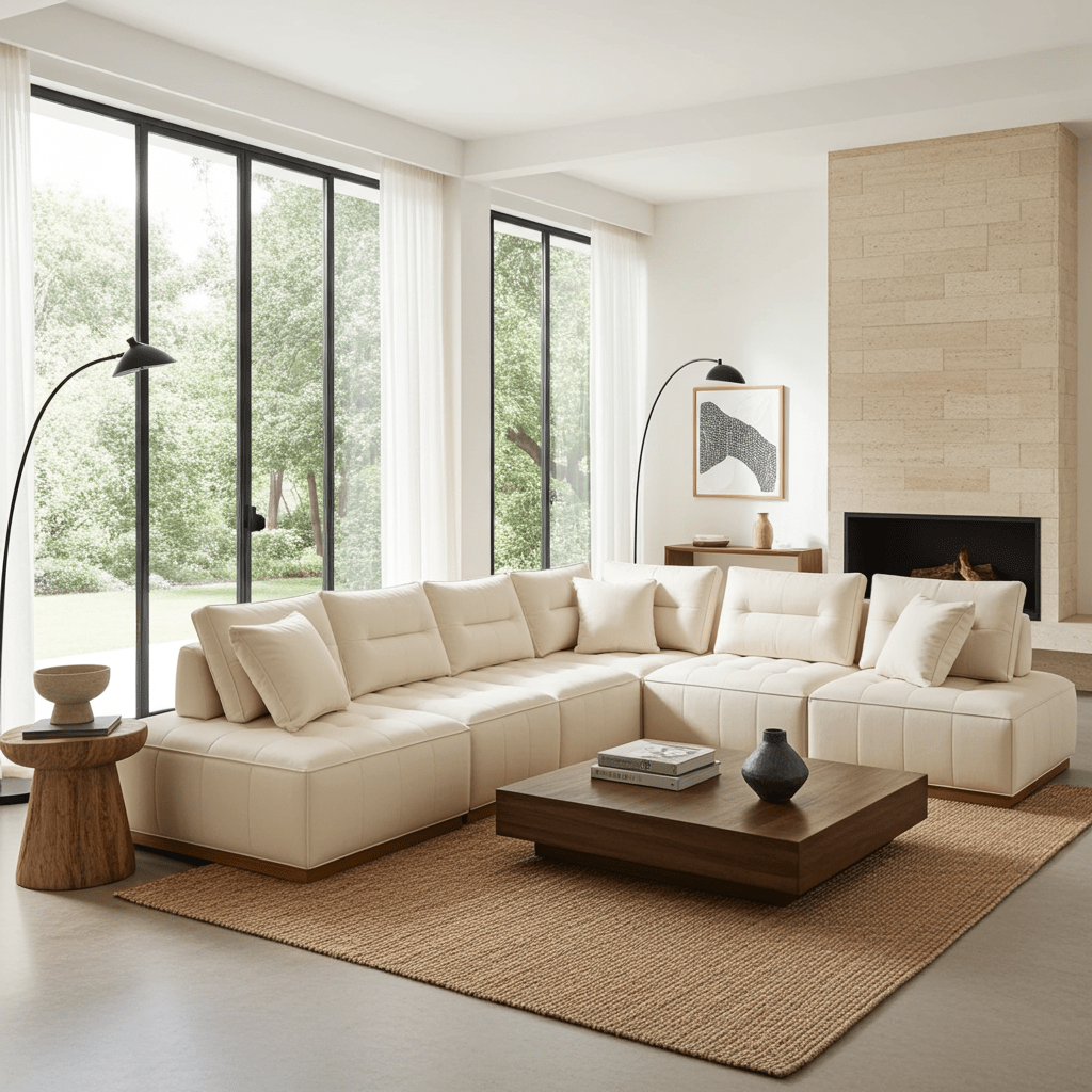 Maren Nubuck Leather Modular SofaWinSpaces