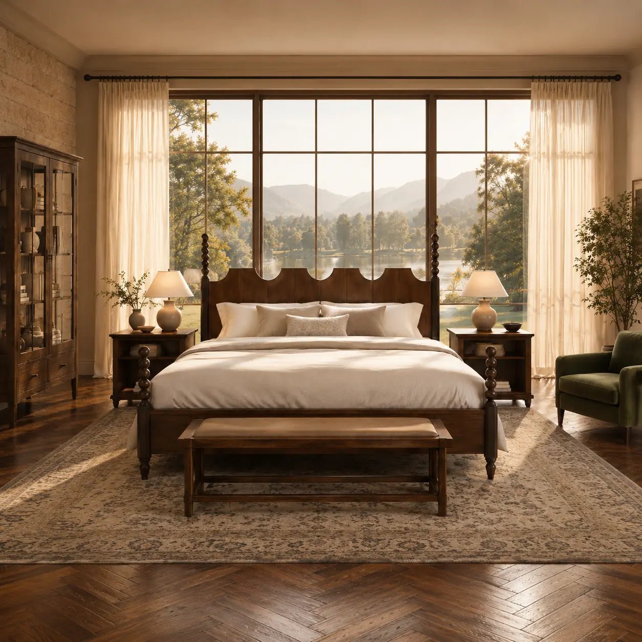 Marlowe Scalloped Solid Wood Platform BedWinSpaces