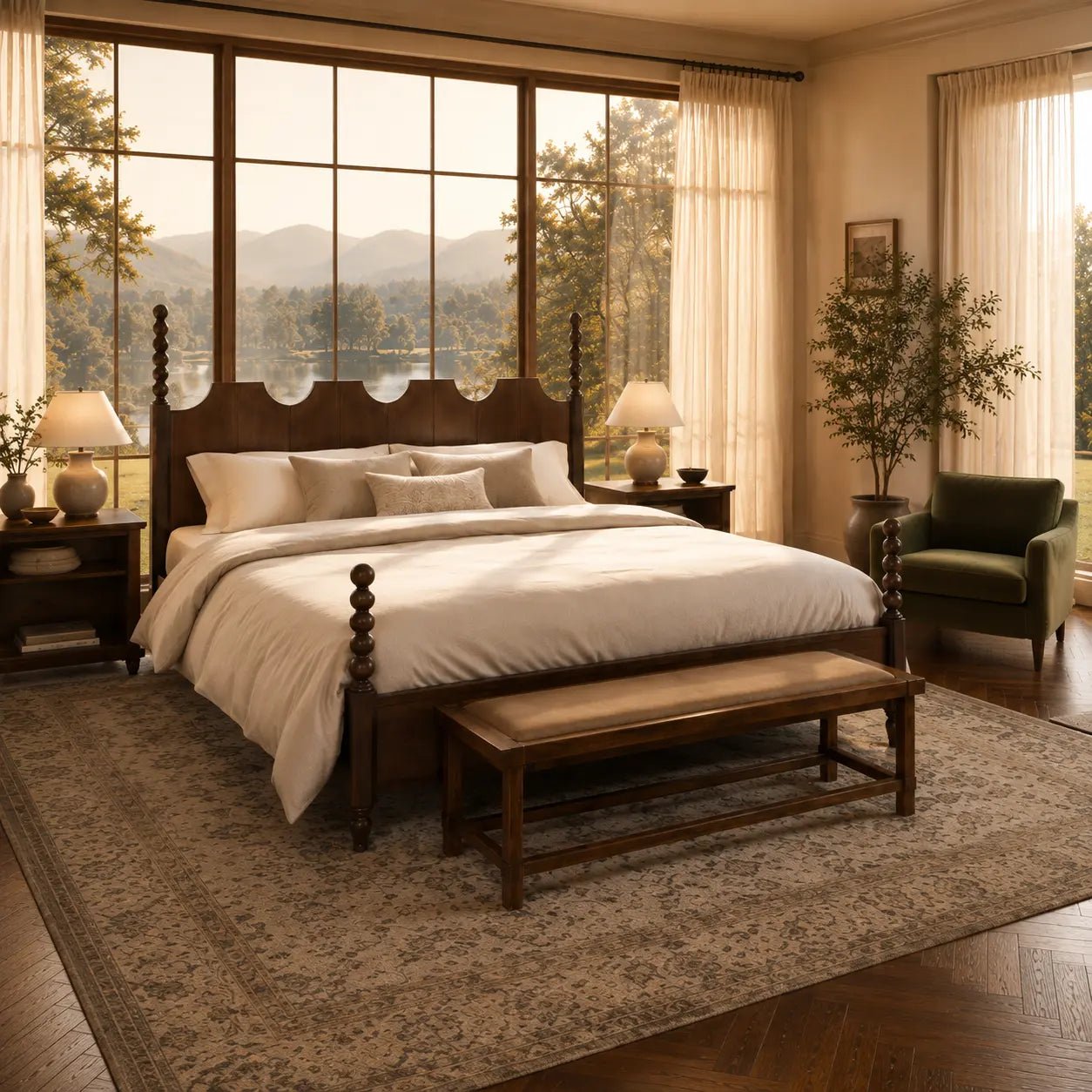 Marlowe Scalloped Solid Wood Platform BedWinSpaces