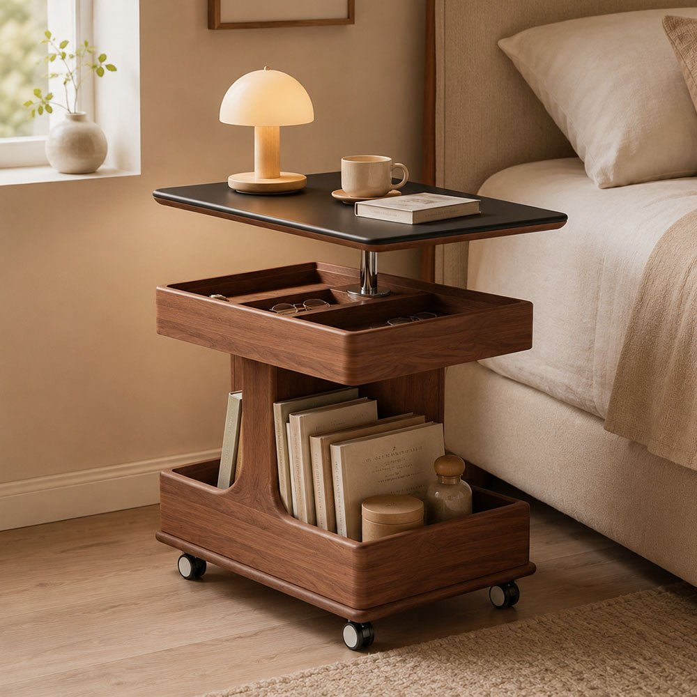 Arden Red Walnut Mobile Side TableWinSpaces