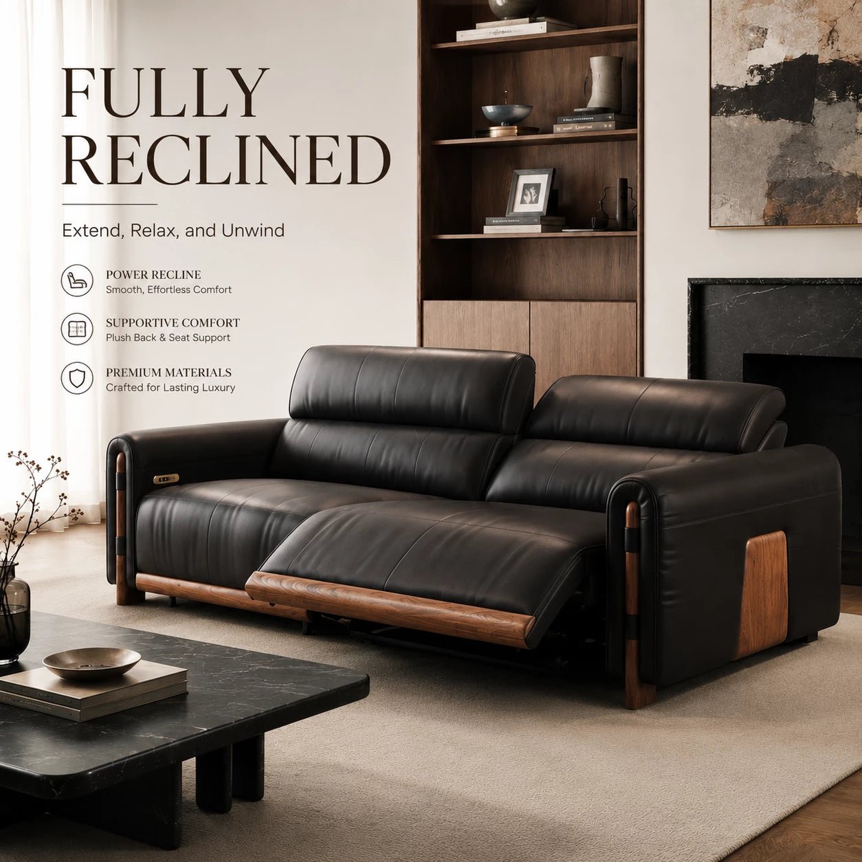 Aurelius Modern Leather Sofa by WinSpaces