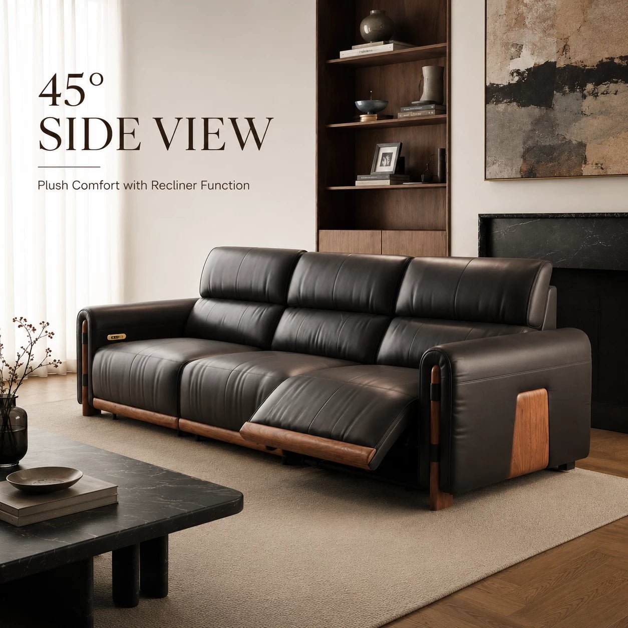 Aurelius Modern Leather Sofa, product view 8 by WinSpaces