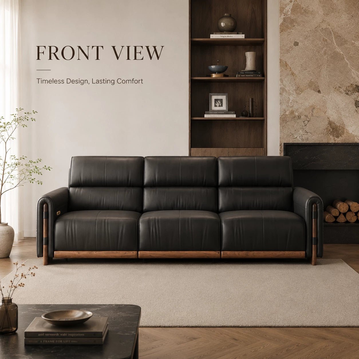 Aurelius Modern Leather Sofa, product view 9 by WinSpaces