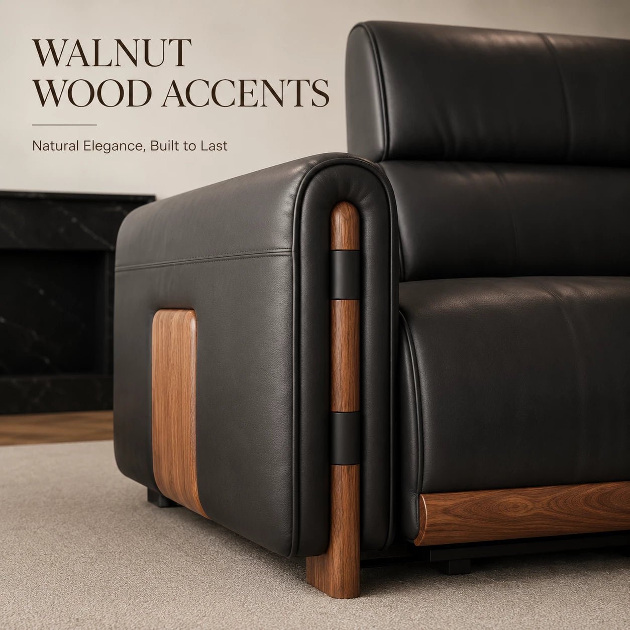 Aurelius Modern Leather Sofa, product view 10 by WinSpaces