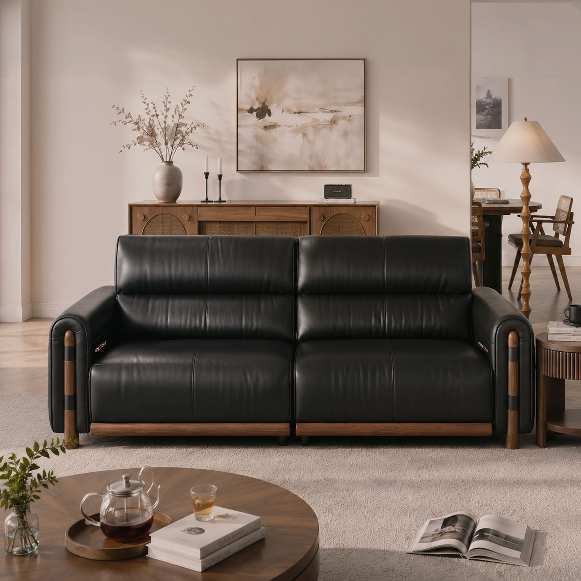 Aurelius Modern Leather Sofa, product view 13 by WinSpaces