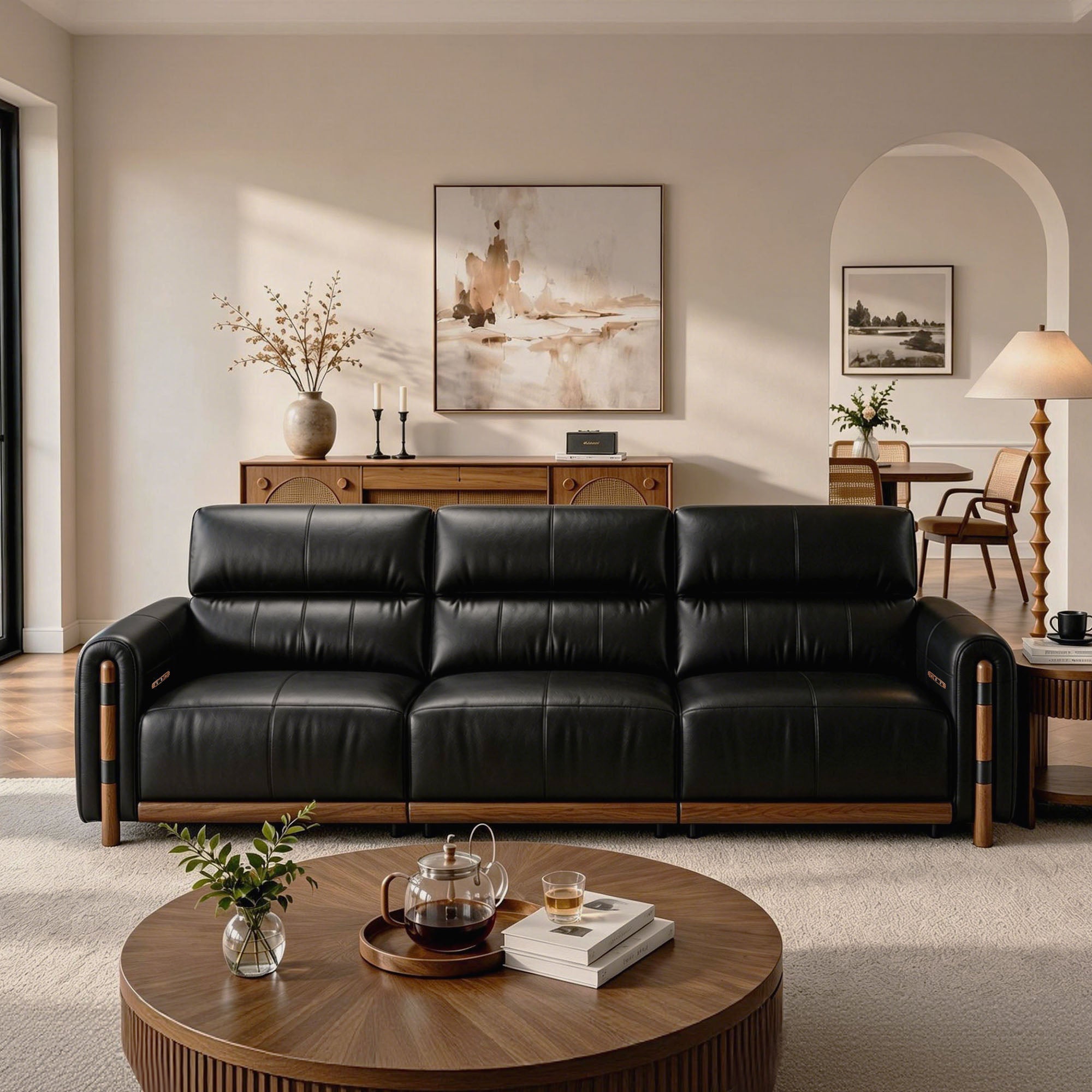 Aurelius Modern Leather Sofa, product view 15 by WinSpaces
