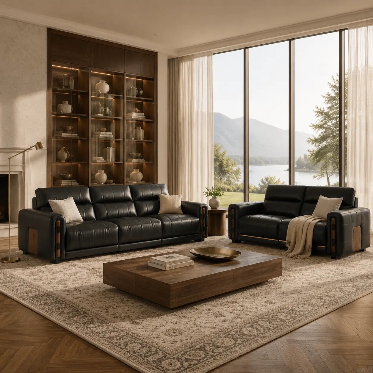 Aurelius Modern Leather SofaWinSpaces