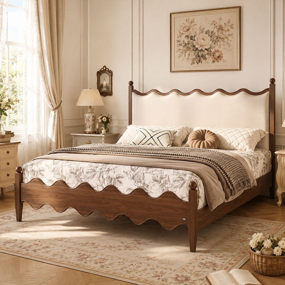 Aveline Scalloped Upholstered Bed, product view 2 by WinSpaces