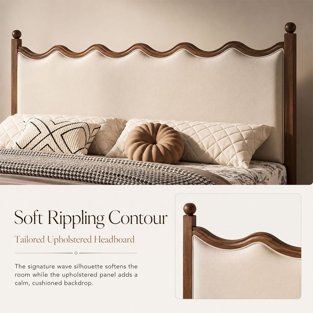 Aveline Scalloped Upholstered Bed, product view 11 by WinSpaces