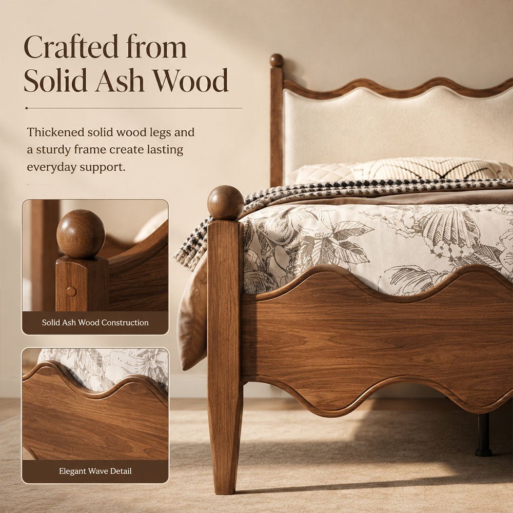 Aveline Scalloped Upholstered Bed, product view 13 by WinSpaces