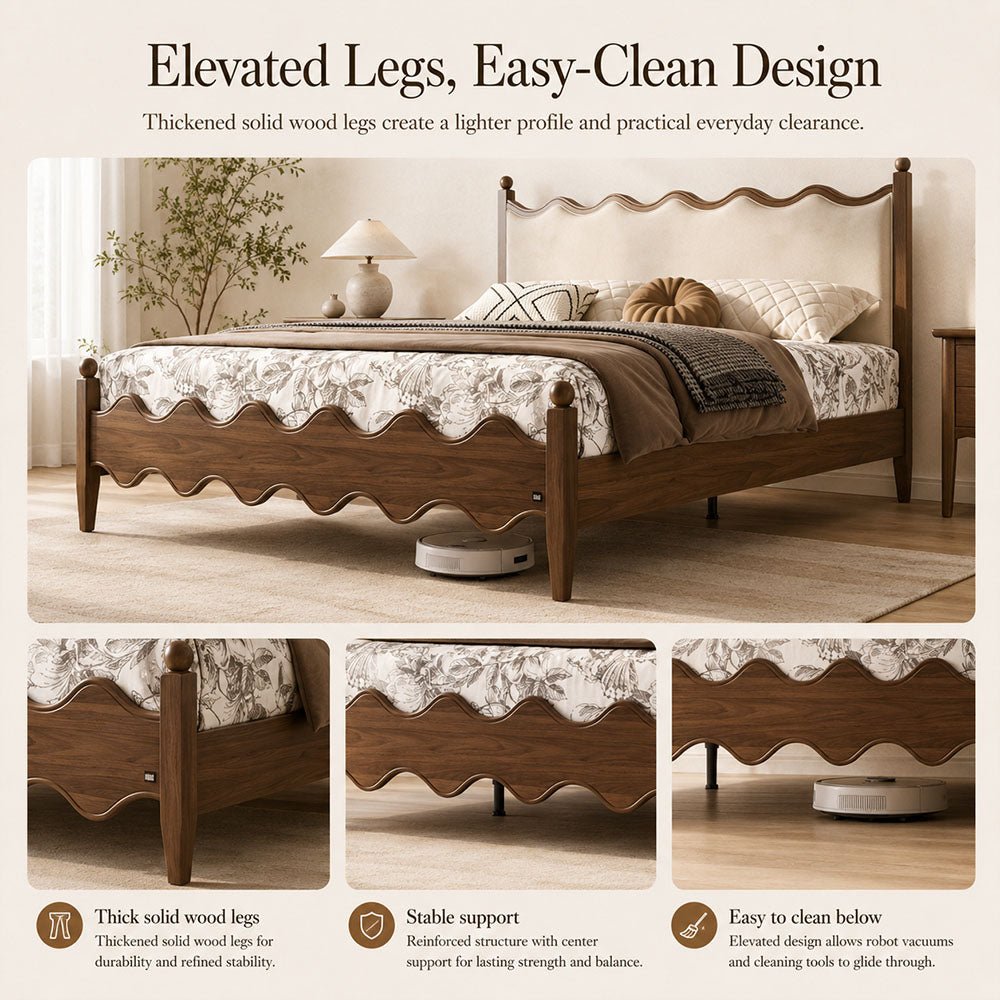 Aveline Scalloped Upholstered Bed, product view 15 by WinSpaces