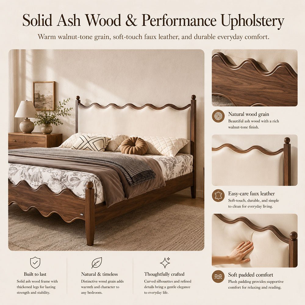 Aveline Scalloped Upholstered Bed, product view 16 by WinSpaces