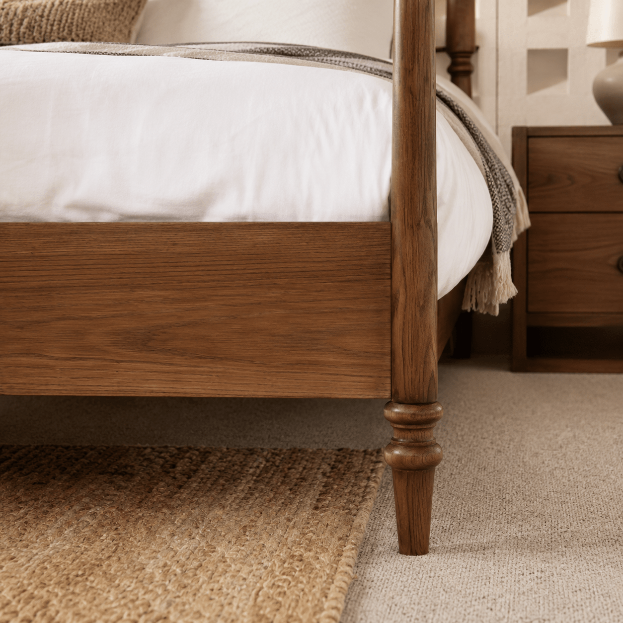 Aveline Solid Ash Wood Upholstered Bed, product view 6 by WinSpaces