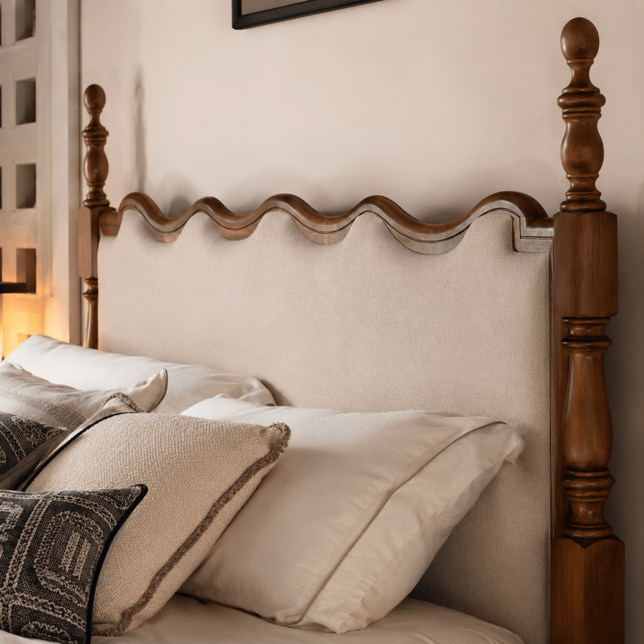 Aveline Solid Ash Wood Upholstered Bed, product view 8 by WinSpaces
