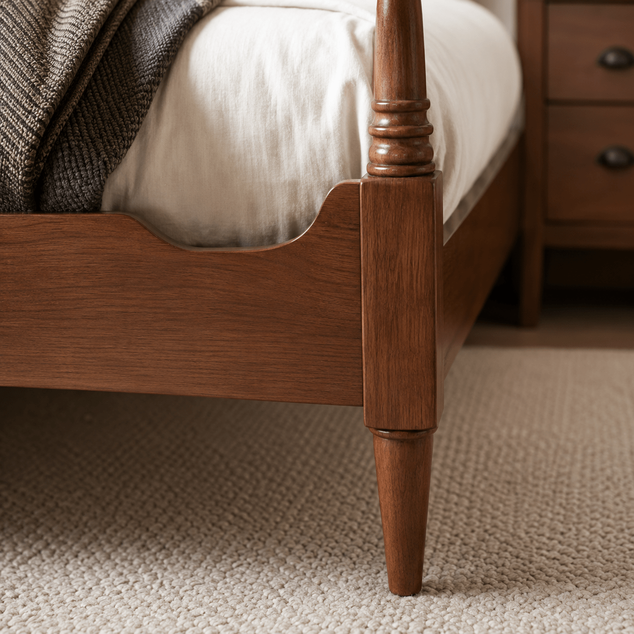 Aveline Solid Ash Wood Upholstered Bed, product view 10 by WinSpaces