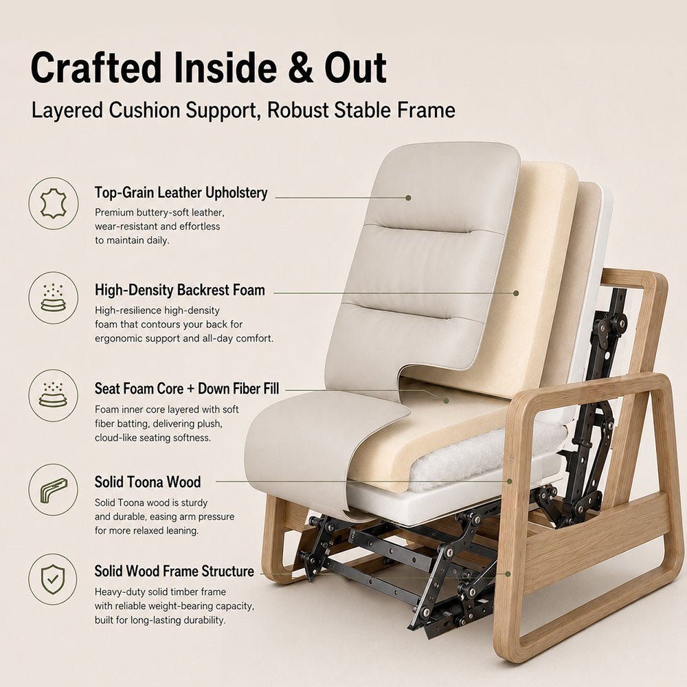 Avelor Leather Recliner Lounge Chair, product view 12 by WinSpaces