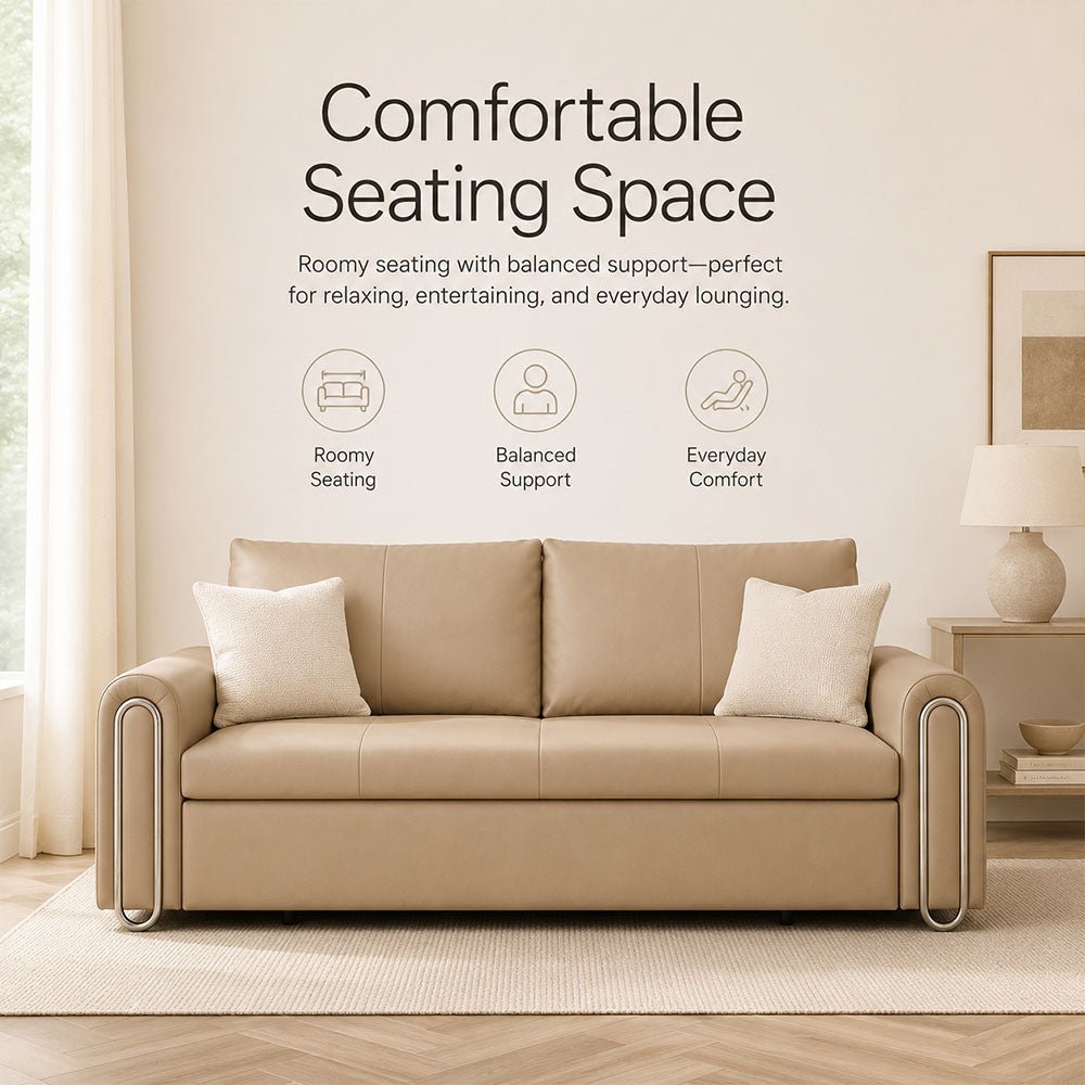 Elara Pet-Friendly Leather Sofa Bed, product view 7 by WinSpaces