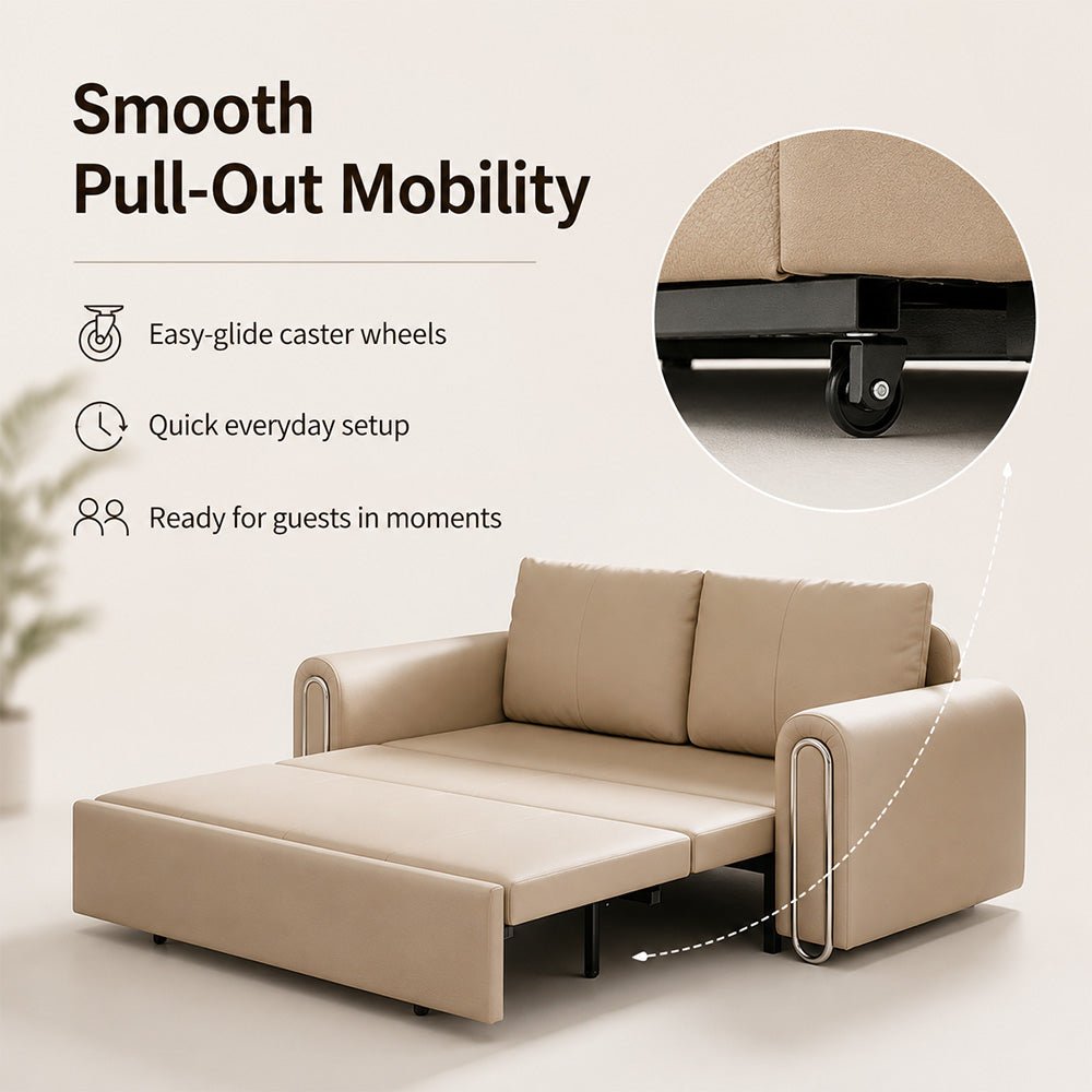 Elara Pet-Friendly Leather Sofa Bed, product view 15 by WinSpaces