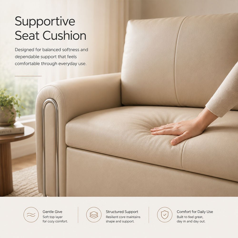 Elara Pet-Friendly Leather Sofa Bed, product view 19 by WinSpaces