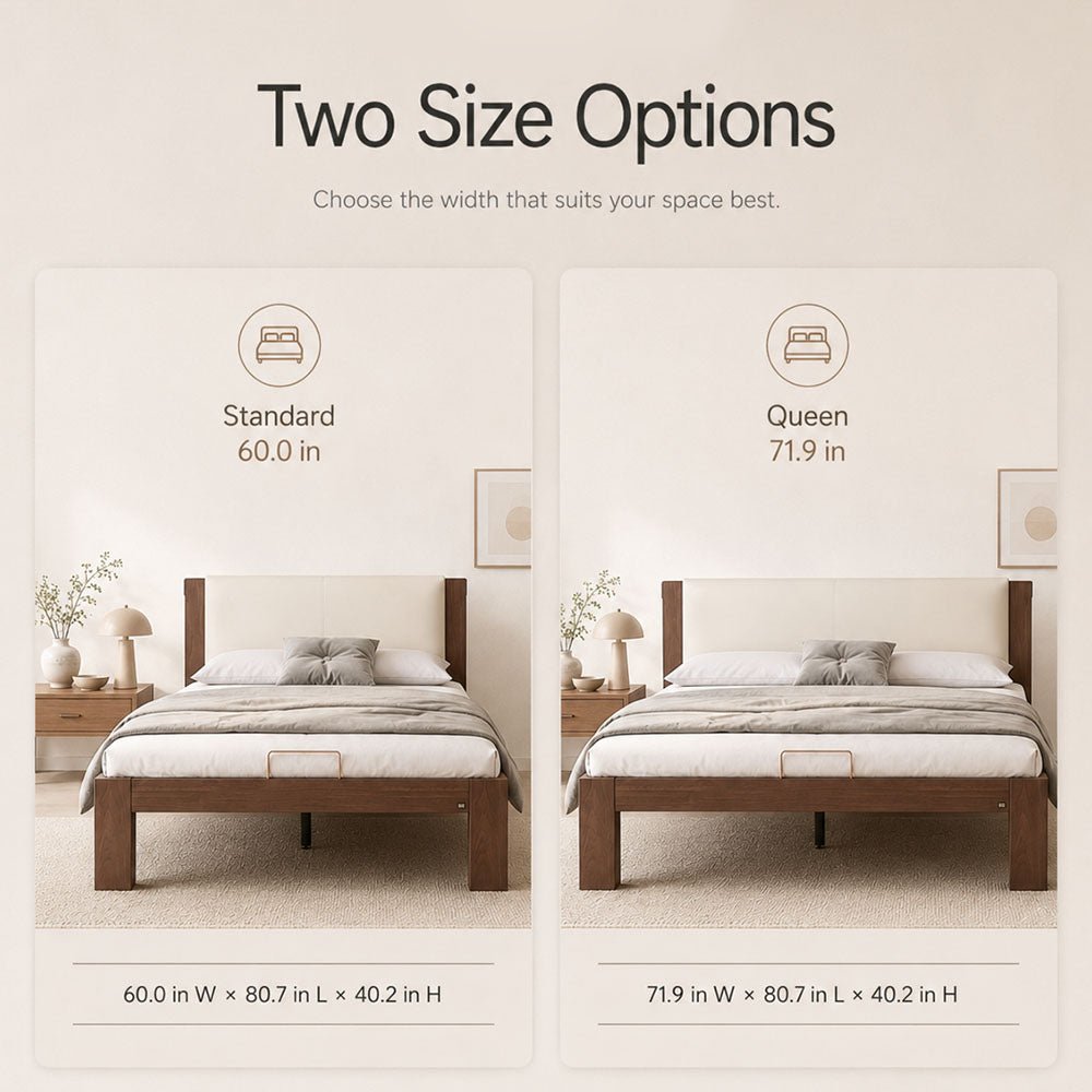 Elowen Solid Walnut Upholstered Platform Bed, product view 6 by WinSpaces