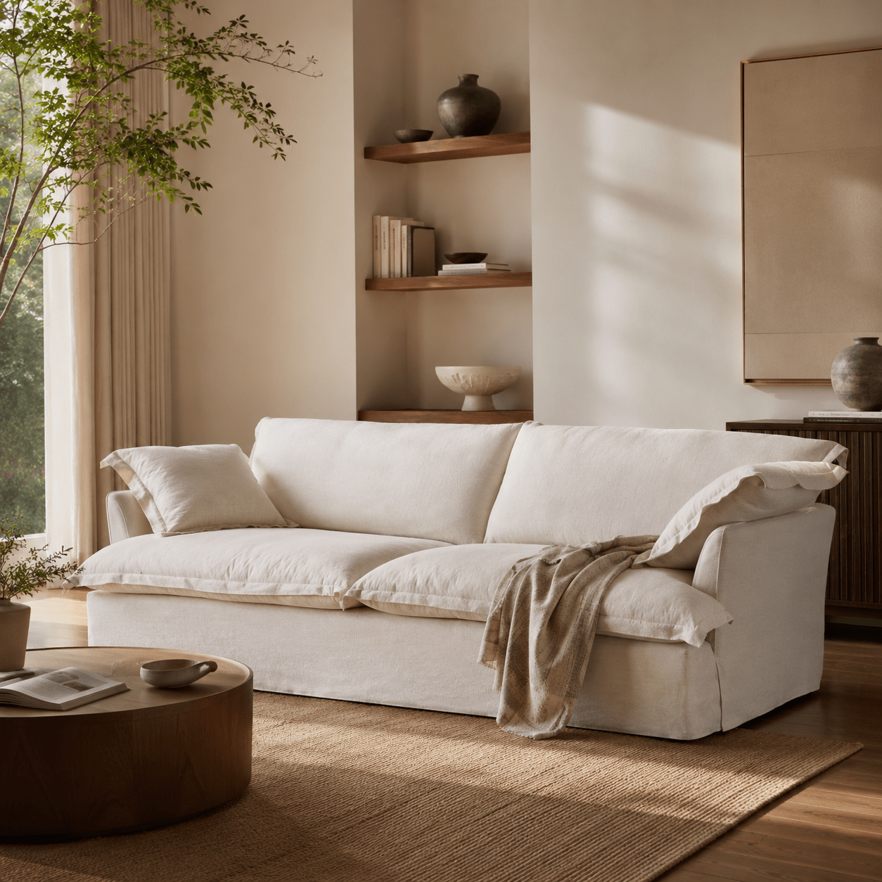 Lunara Cloud Linen Sofa, product view 2 by WinSpaces