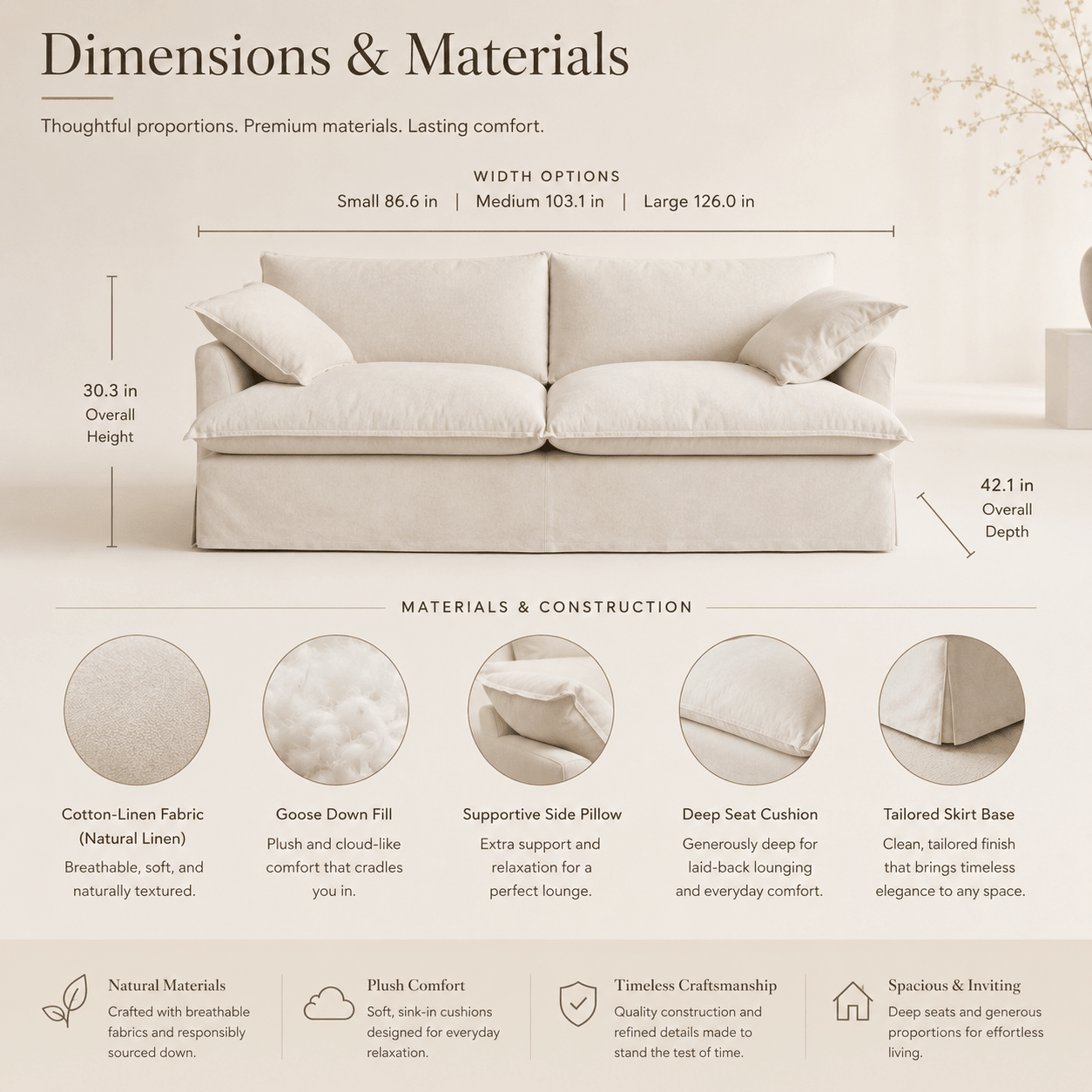 Lunara Cloud Linen Sofa, product view 12 by WinSpaces