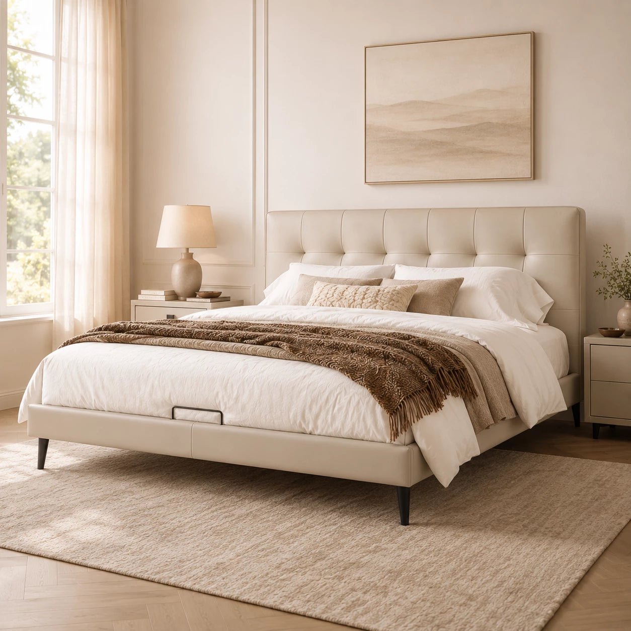 Lunara Upholstered Platform Bed, product view 5 by WinSpaces