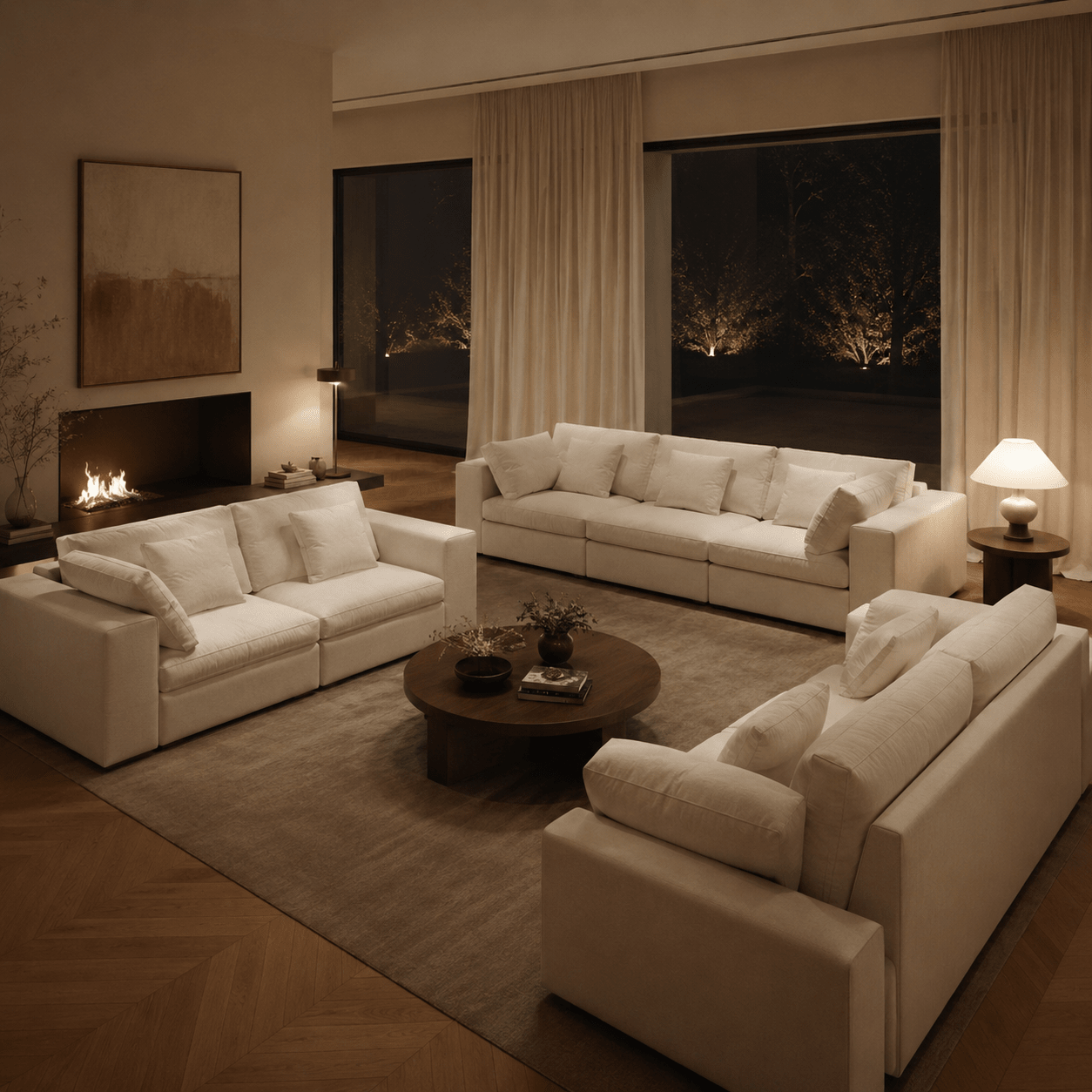 Lunora Modular Linen Fabric Sofa, product view 4 by WinSpaces
