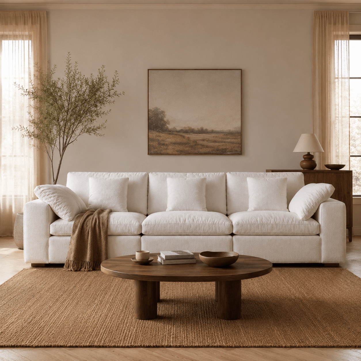 Lunora Modular Linen Fabric Sofa, product view 6 by WinSpaces