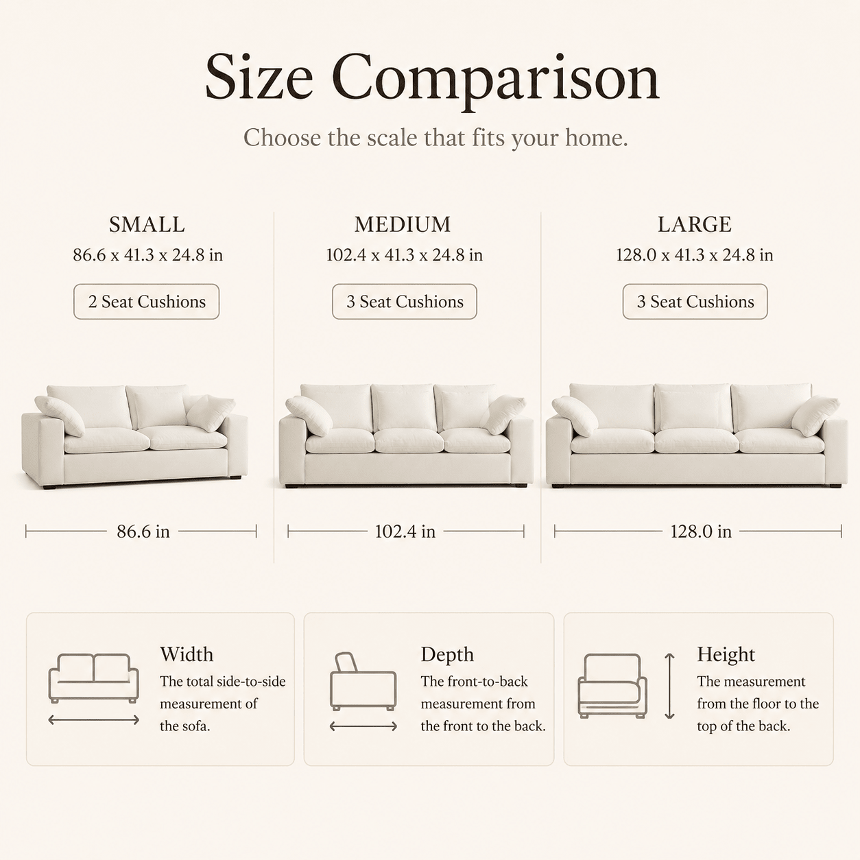 Lunora Modular Linen Fabric Sofa, product view 15 by WinSpaces