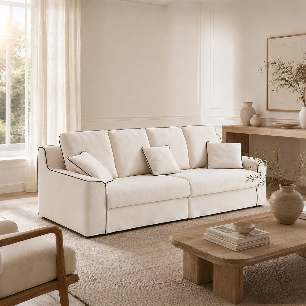 Lunora Natural Linen-Blend Sofa by WinSpaces