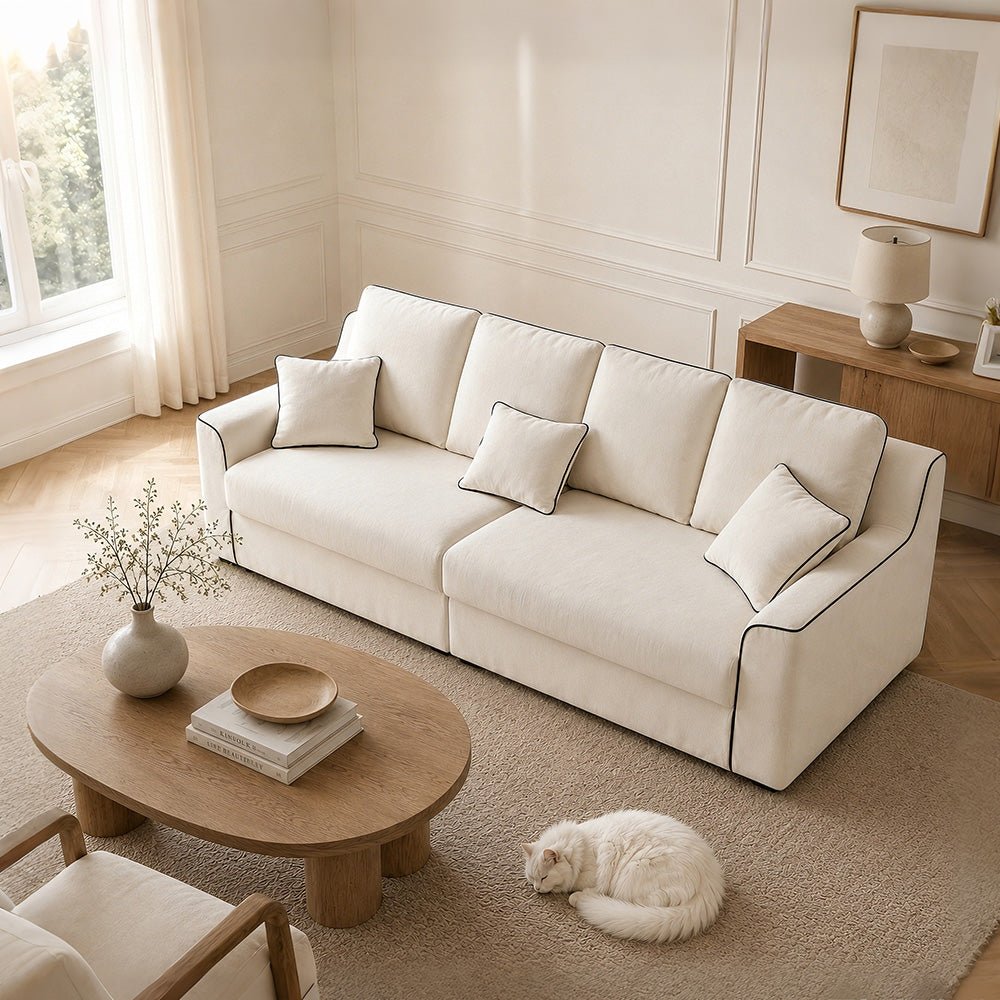 Lunora Natural Linen-Blend Sofa, product view 3 by WinSpaces